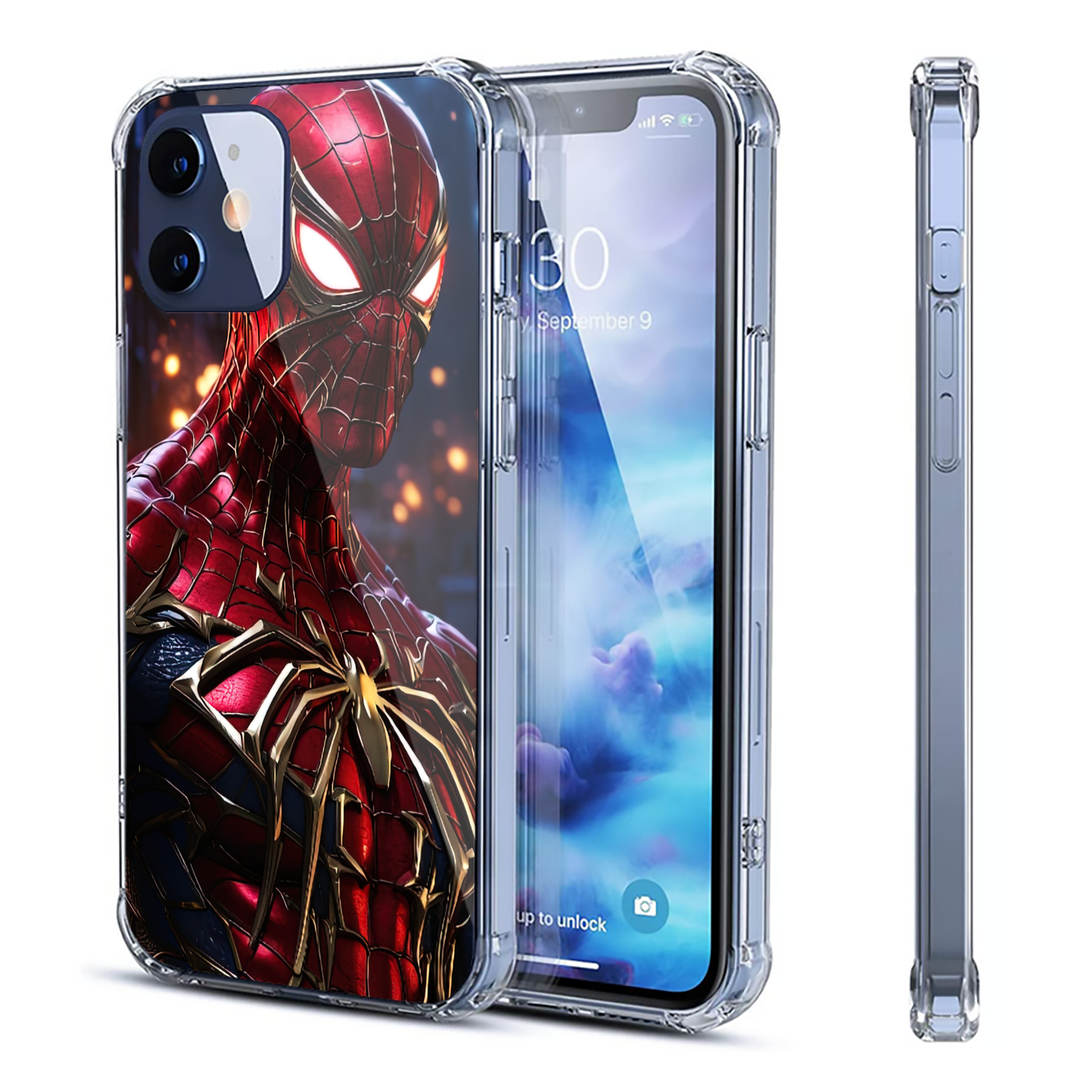 （画像用） Spider Man スパイダーマン 【iPhone 12シリーズ対応】透明スマホケース（クリアソフトケース）